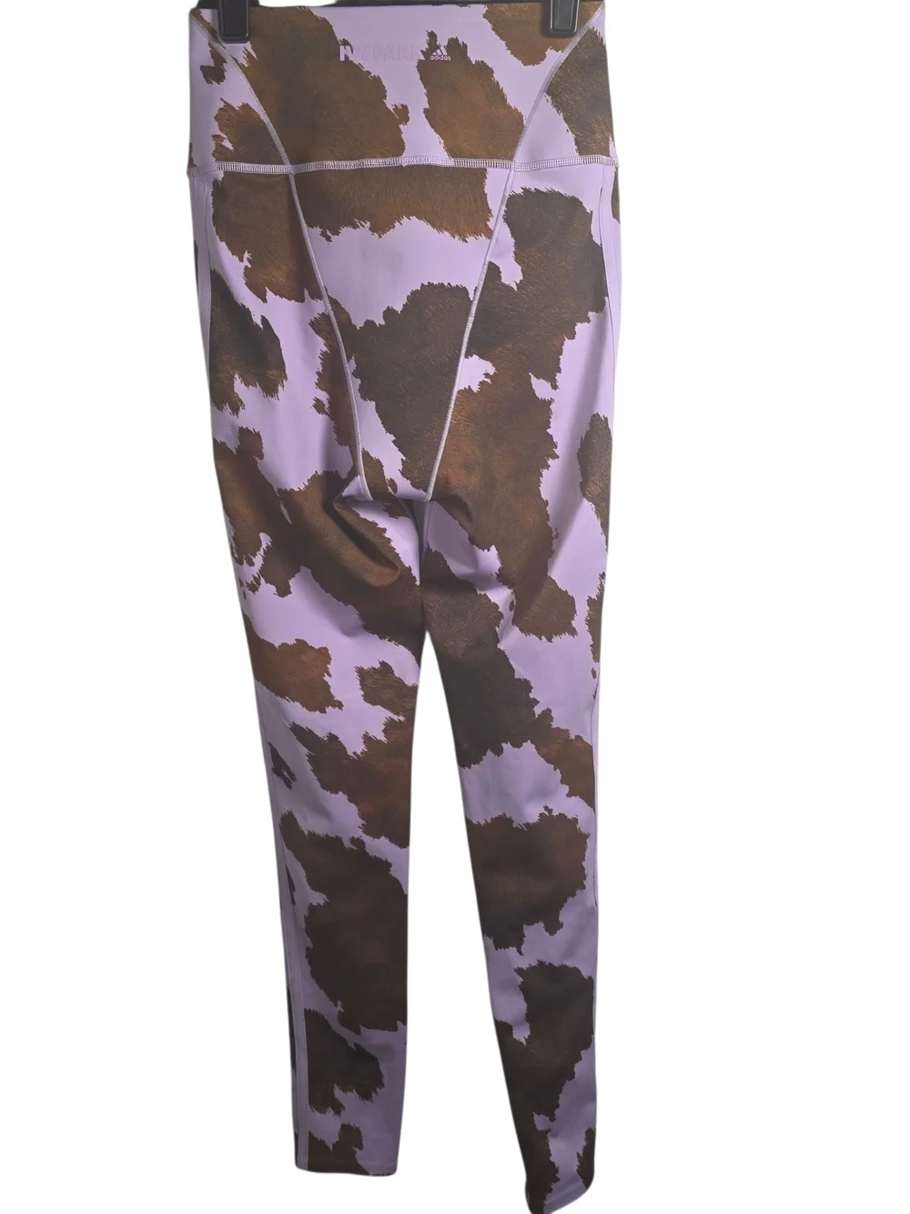 Adidas x Ivy Park Cow Print Leggings Purple Brown High Rise XS - Picture 3 of 11